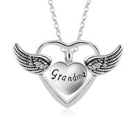 MKJFRLLSA Urne de crémation Collier Bijoux Un Morceau de Mon Coeur VIT au Ciel sculpté Souvenir Memorial Pendentif pour Maman Papa