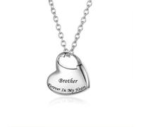 MKJFRLLSA Urne de crémation Collier pour Cendres urne Bijoux, pour Toujours dans Mon Coeur sculpté en Acier Inoxydable Souvenir Pendentif commémoratif étanche