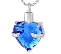 MKJFRLLSA Verre Coeur en Forme Mémorial Crémation Bijoux en Acier Inoxydable Souvenir Urne Pendentif Collier pour Cendres Collier pour Lover