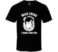 MKJHYVBFDXZ Announce Graphic Major League Wild Thing Think I Love You Movie Replica T Shirt Manches Courtes(XX-Large)