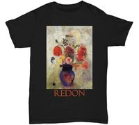 MKJHYVBFDXZ Bouquet of Flowers by Odilon Redon Manches Courtes(XX-Large)