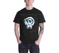 MKJHYVBFDXZ Deep Purple T Shirt Perfect Strangers Band Logo Mens Black Manches Courtes(3X-Large)