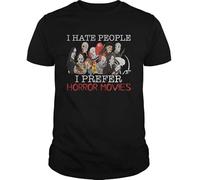 MKJHYVBFDXZ I Hate People I Prefer Horror Movies Shirt, Unisex, for Mens Ladies Kids Manches Courtes(XX-Large)
