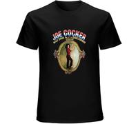 MKJHYVBFDXZ Joe Cocker Mad Dogs Englishmen Mens Funny T Shirts O Neck Black Manches Courtes(X-Large)