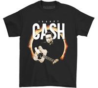 MKJHYVBFDXZ Johnny Cash Men's Ring of Fire Cash T Shirt Black Manches Courtes(Medium)