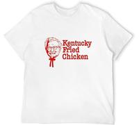 MKJHYVBFDXZ Kentucky Fried Chicken Retro Colonel Sanders Retro T-Shirt White Manches Courtes(Small)
