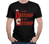 MKJHYVBFDXZ Men's I Like Ketchup on My Ketchup Classic Party Black hirt Short Sleeve Manches Courtes(XX-Large)