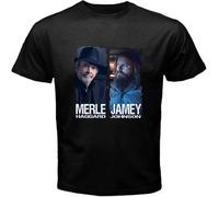 MKJHYVBFDXZ Merle Haggard & Jamey Johnson Country Men's Black Tshirt S to Manches Courtes(3X-Large)