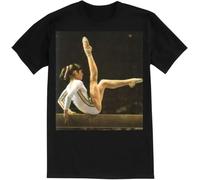 MKJHYVBFDXZ Nadia Comaneci - Premium Men's Crewneck T-Shirt Manches Courtes(Small)