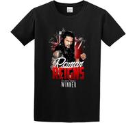 MKJHYVBFDXZ Stond Men's Roman Reigns Logo T Shirt O Neck Black Size Manches Courtes(Large)