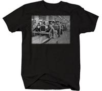 MKJHYVBFDXZ Vintage Automotive Factory American Workers Assembly Line Retro T Shirt Manches Courtes(Small)