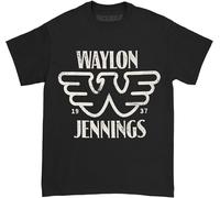 MKJHYVBFDXZ Waylon Jennings Distressed Logo T Shirt Manches Courtes(3X-Large)