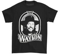 MKJHYVBFDXZ Waylon Jennings Men's Tour 79 Black T Shirt Black Manches Courtes(X-Large)