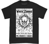MKJHYVBFDXZ White Zombie Men's CBGB Poster T-Shirt Black Manches Courtes(XX-Large)