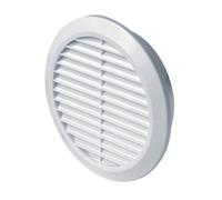 MKK-Shop Grille de ventilation ronde Ø 100 mm blanche en plastique avec moustiquaire