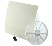 MKK - 18156-014 - Ventilateur mural pour salle de bain DUO Design - Ventilateur turbo - Clapet anti-retour à billes - Capteur d'humidité - Diamètre : 125 mm - Blanc crème