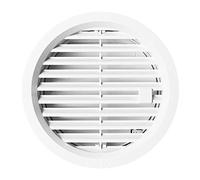 MKK - 20169-001 - Grille de ventilation 110 mm - Grille verrouillable - Grille de sortie d'air ronde - Clapet anti-retour - Blanc