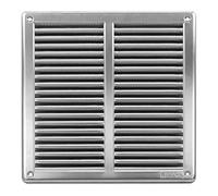 MKK - Edelstahl Lüftungsgitter Abluftgitter Insektenschutz und Einbaurahmen (150x150-200x200-250x250) - 250 x 250 mm