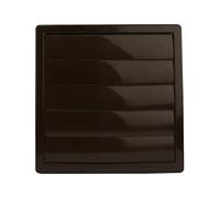 MKK Grille d'aération à lamelles - Protection Contre Les intempéries - en Plastique - 170 x 170 mm - Carré - Diamètre : 125 mm - Marron
