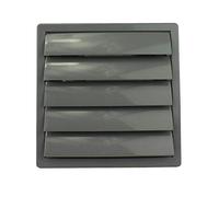 MKK Grille d'aération à lamelles - Protection Contre Les intempéries - en Plastique - 170 x 170 mm - Carré - Diamètre : 100 mm - Gris