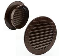 MKK Grille d'aération extérieure avec moustiquaire Marron Ø 80 mm