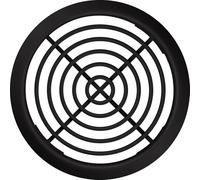 MKK Grille d'aération pour meubles - Diamètre : 70 mm - Protection contre l'humidité - Protection contre les mites - Entretoises transversales - Bride - Aération et ventilation (noir)