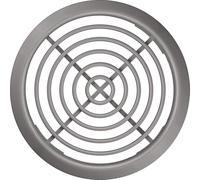 MKK Grille d'aération pour meubles - Diamètre : 70 mm - Protection contre l'humidité - Protection contre les odeurs - Protection contre les mites - Bride - Aération et ventilation - Gris