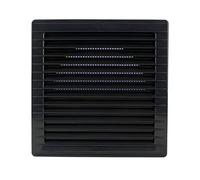 MKK Grille d'aération rectangulaire - Diamètre : 100, 120, 125, 150 mm - En plastique - Diamètre : 125 mm - Anthracite