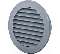 MKK Grille d'aération ronde - Diamètre : 150 mm - Gris - Avec moustiquaire - En plastique ABS - Résistante aux chocs et aux intempéries - Protection contre les insectes - Pour garage, cave, salon