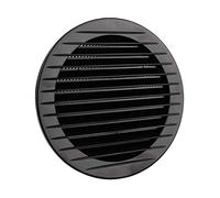 MKK Grille de ventilation d'extérieur protection contre les insectes, blanc, gris, marron, anthracite, rouge brique, 60, 70, 80, 90, 100, 120, 125, 150 mm, noir, Ø 120 mm
