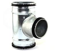 MKK Raccord en T pour tuyau spiralé Ø 100 mm sur dérivation Ø 80 mm Joint à lèvre en caoutchouc ventilation Réduction