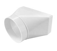 MKK Réducteur de tuyau rond plat adaptateur en plastique pour hotte aspirante (Ø 100 mm - 60 x 204 mm)