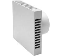 MKK Ventilateur d'extraction d'air - Diamètre : 100 mm - Filtre interchangeable - Pour salle de bain, WC, cuisine - Montage mural (gris, diamètre 100 mm, interrupteur à tirette, silencieux)