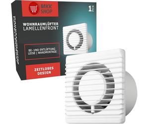 MKK VONLIS Ventilateur de salle de bain Ø 100, 110, 125 mm, clapet anti-retour, différentes fonctions (câble + interrupteur, Ø 90 mm)