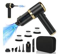 MKKM Aspirateur à main sans fil avec sac, puissance d'aspiration 10 000 Pa avec batteries de 4000 mAh, cyclonique humide et sec, aspirateur à main sans sac pour voiture, maison, caravane, poils