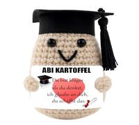 MKKZLPN Abitur 2025 Cadeaux PatatPositive, Cadeau de Réussite Porte-Bonheur pour Examens, Poupée Pomme de Terre en Laine Tricotée ABI 2025 Souvenirs pour Camarades et Amis (B)