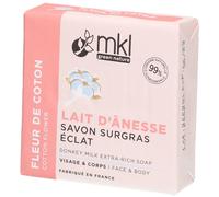 MKL Green Nature Fleur de Coton Lait d'Ânesse Savon Surgras Éclat 100 g
