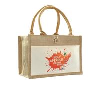 MKLG Aperol Spritz Sac en toile de jute Aperol Coffret cadeau Sac à main en verre pour Aperol Shopping Bag Cadeau ou pour femme, au quotidien, Style 2, 30*20*13CM