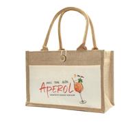 MKLG Aperol Spritz Sac en toile de jute Aperol Coffret cadeau Sac à main en verre pour Aperol Shopping Bag Cadeau ou pour femme, au quotidien, Style 1, 30*20*13CM