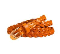 MKLHAVB Ceinture en cuir tressé for femmes, décontractée, étroite et fine, avec boucle, ceinture fine, tissée Pour Jeans(110cm,Brown)