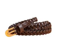 MKLHAVB Ceinture en cuir tressé for femmes, décontractée, étroite et fine, avec boucle, ceinture fine, tissée Pour Jeans(110cm,Black)
