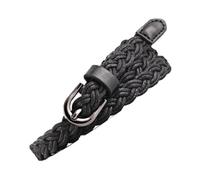 MKLHAVB Ceinture en cuir tricoté tissé for femmes, décontractée, décorative, accessoires for vêtements, corde tressée Pour Jeans(Black)