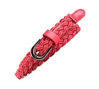 MKLHAVB Ceinture en cuir tricoté tissé for femmes, décontractée, décorative, accessoires for vêtements, corde tressée Pour Jeans(Red)