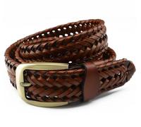 MKLHAVB Ceinture hommes femmes ceintures de luxe en cuir tressé peau de vache sangles tout assorti Simple à la mode marée Pour Jeans(105CM,Color-36)