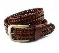 MKLHAVB Ceinture hommes femmes ceintures de luxe en cuir tressé peau de vache sangles tout assorti Simple à la mode marée Pour Jeans(105CM,Lemon yellow)