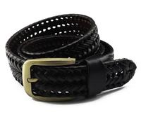MKLHAVB Ceinture hommes femmes ceintures de luxe en cuir tressé peau de vache sangles tout assorti Simple à la mode marée Pour Jeans(120cm,Black)