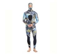 MKLHAVB Combinaisons de plongée for Hommes en néoprène 1,5/3 mm avec Capuche Chaude, Fendue, for la Chasse, Le Surf et la pêche(Beige,L)