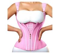 MKLHAVB Corset de compression double for le ventre plat, avec fermeture éclair et crochet, ceinture amincissante(Rose Pink Vest,S)