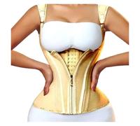 MKLHAVB Corset de compression double for le ventre plat, avec fermeture éclair et crochet, ceinture amincissante(Apricot Vest,XXS)