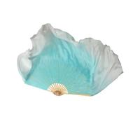 MKLHAVB Grand Voile d'éventail de Danse en Soie véritable, Une Paire, Accessoire de Costume de Danse du Ventre, Accessoires de Danse à dégradé Fluide pour Les Grands Spectacles(Multi,2pcs Right Hand)